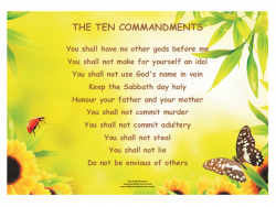 A bright colourful poster of the Ten Commandments designed for children. 
50cm x 35cm